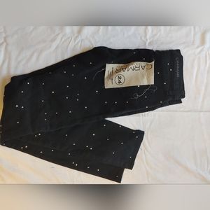 Carmar NWT Rhinestone Black Denim Jeans Size 24